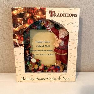 Traditions Hand Painted Photo Holiday Christmas Frame "5 x 7"